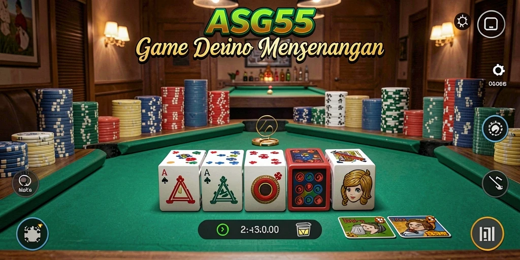 Tampilan gameplay seru dari ASG55 dengan domino klasik.