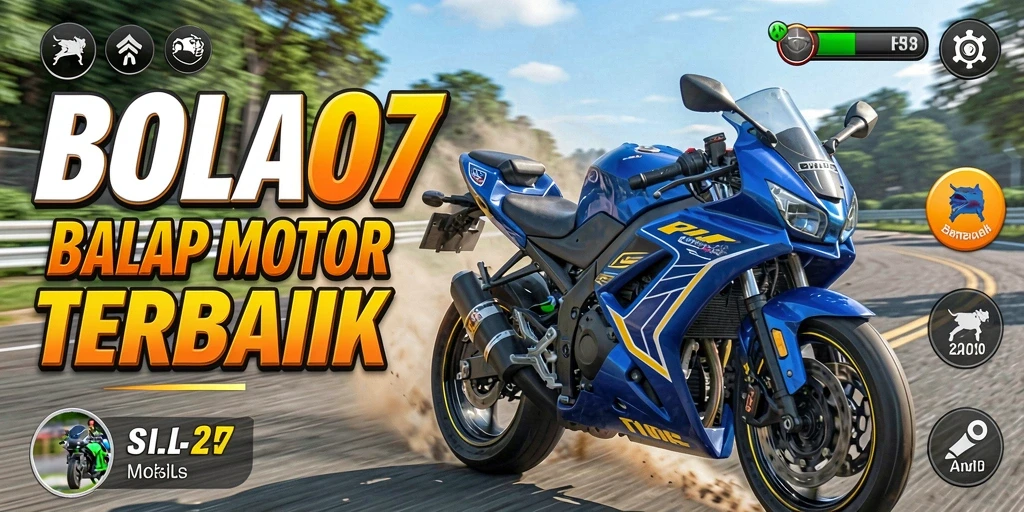 Gameplay seru BOLA07 dengan balapan motor penuh aksi.