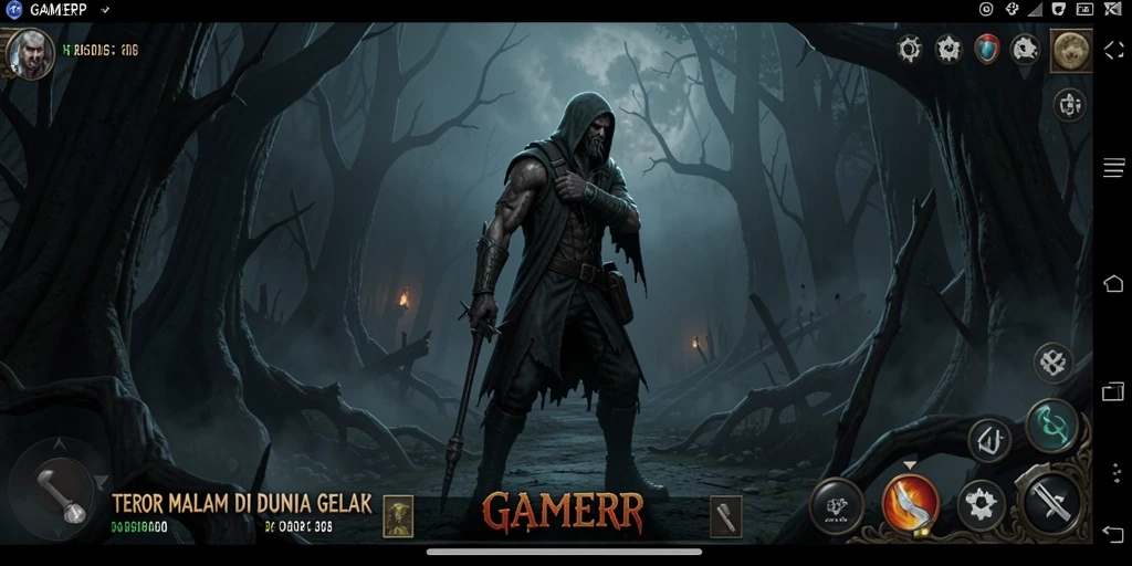 Gameplay menyeramkan GAMERP dengan atmosfer gelap dan mencekam.