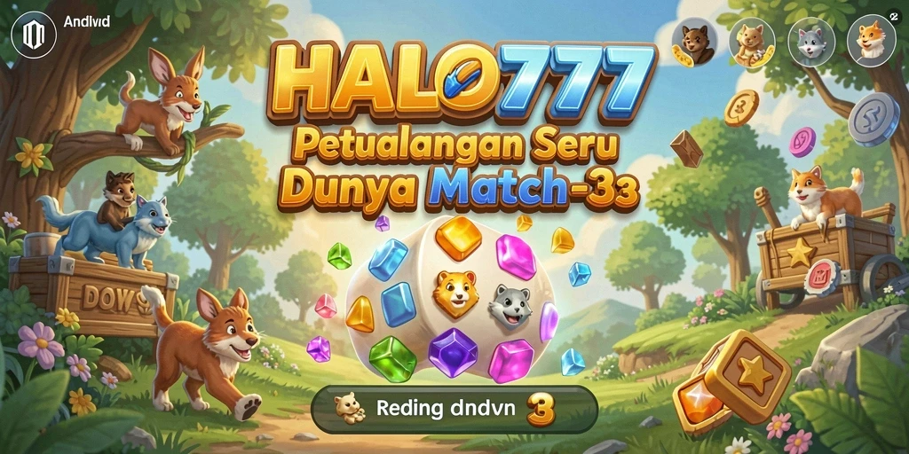 Screenshot HALO777 menampilkan gameplay seru dari tantangan Match-3.