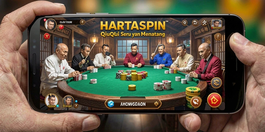 Screenshot HARTASPIN menampilkan suasana bertanding dalam permainan QiuQiu.