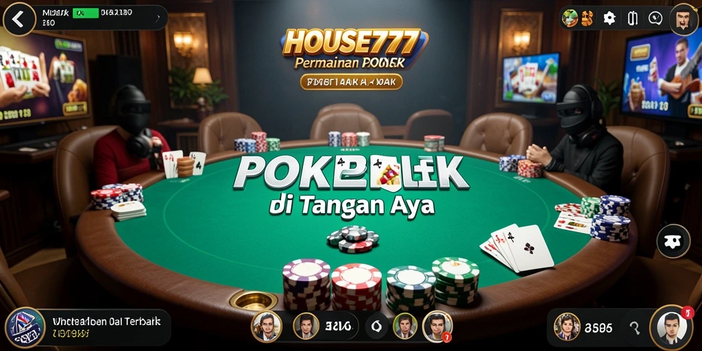 Screenshot gameplay HOUSE777 menampilkan aksi Poker yang intens.