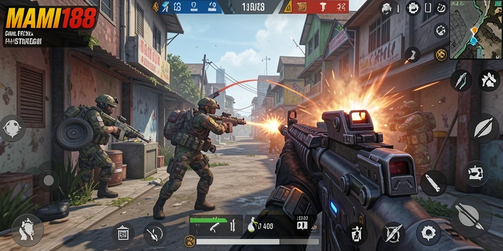 Screenshot MAMI188 menampilkan aksi terbang dalam gameplay FPS yang seru.