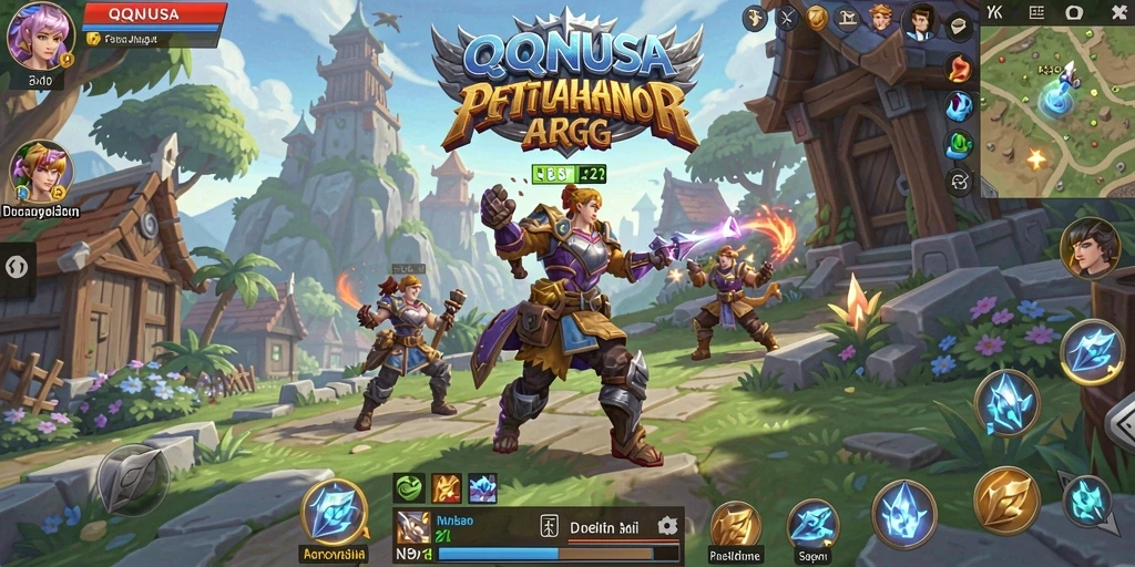 Tampilan gameplay seru dari QQNUSA yang menampilkan pertarungan intens.